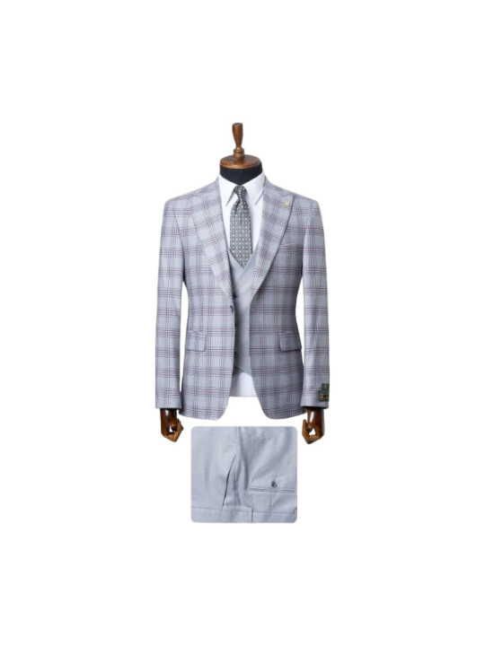 Senzo Rivolli Checked Three Piece Suit | Offwhite