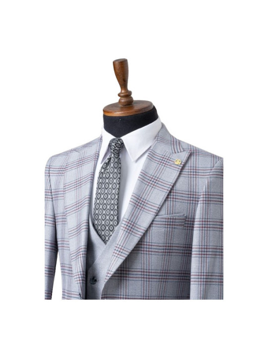 Senzo Rivolli Checked Three Piece Suit | Offwhite