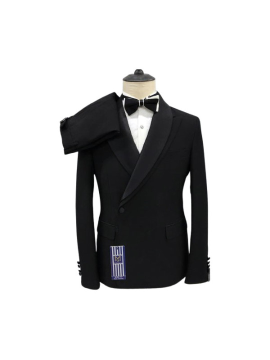 New Men Maligan Two Piece Wide Lapel Tuxedo | Black