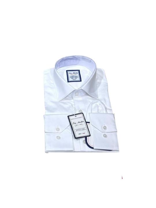 JM Martin Plain LS Shirt | White