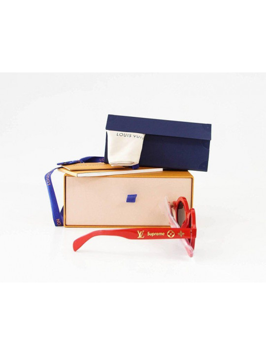 New Louis Vuitton Supreme X Ltd Ed Round Downtown Sunglasses | Red 