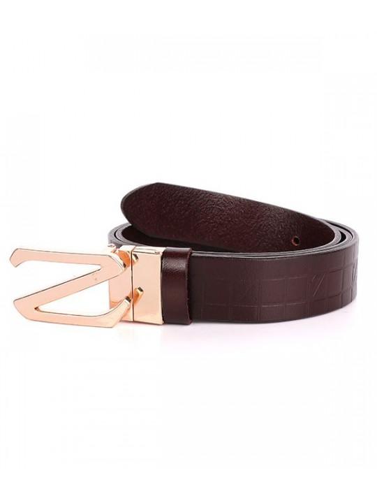 New Quality Leather Belt With Z Emblem | Brown