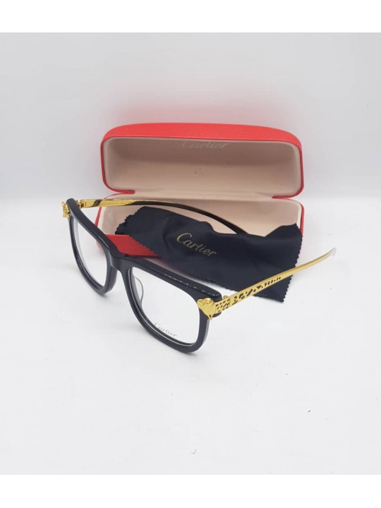 New Cartier Gold Frame Eyeglasses | Black 