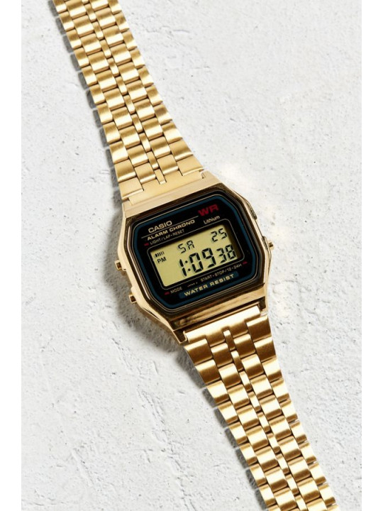 NEW CASIO VINTAGE BLACK AND GOLD DIGITAL WATCH