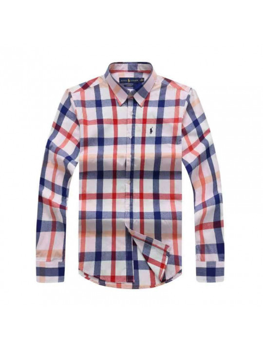 NEW POLO RALPH LAUREN MULTI COLORED CHECKERED OXFORD SHIRT WITH SMALL PONY EMBLEM |RED