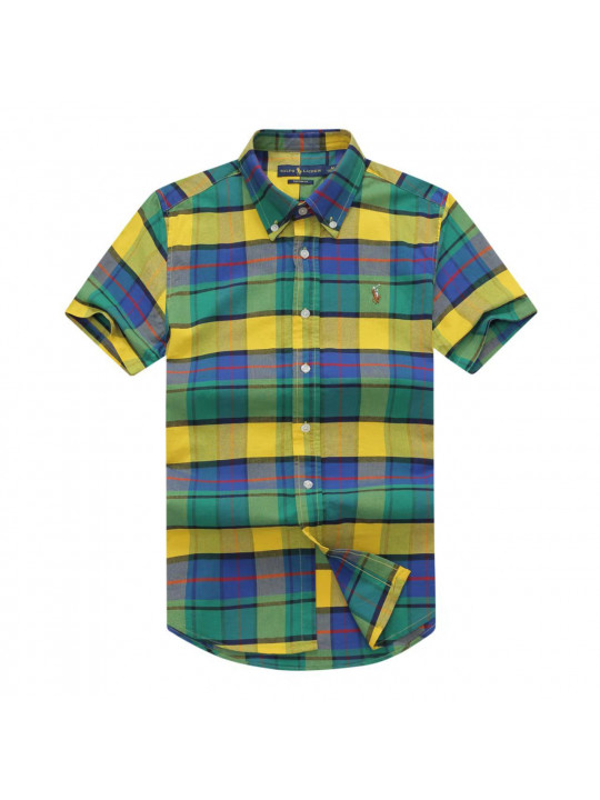 NEW POLO RALPH CHECKERED OXFORD SHORT SHIRT WITH SMALL PONY EMBLEM | MULTI COLORED