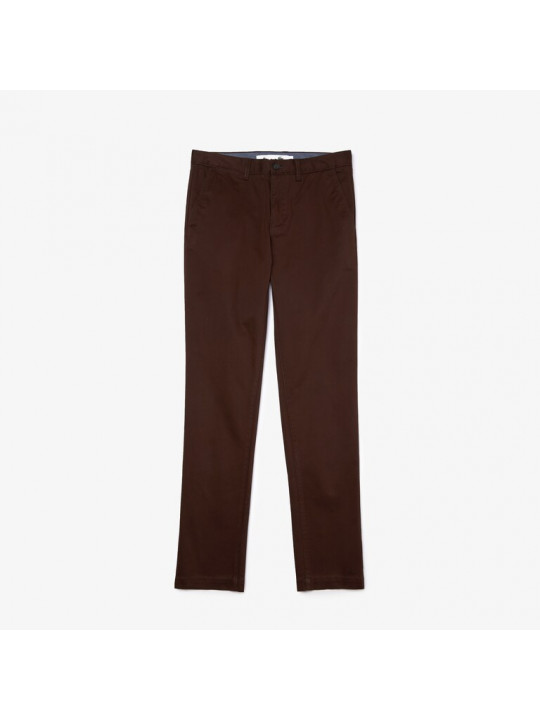 New Men Lacoste Smart Fit Stretch Gabardine Chinos Pants | Coffee Brown