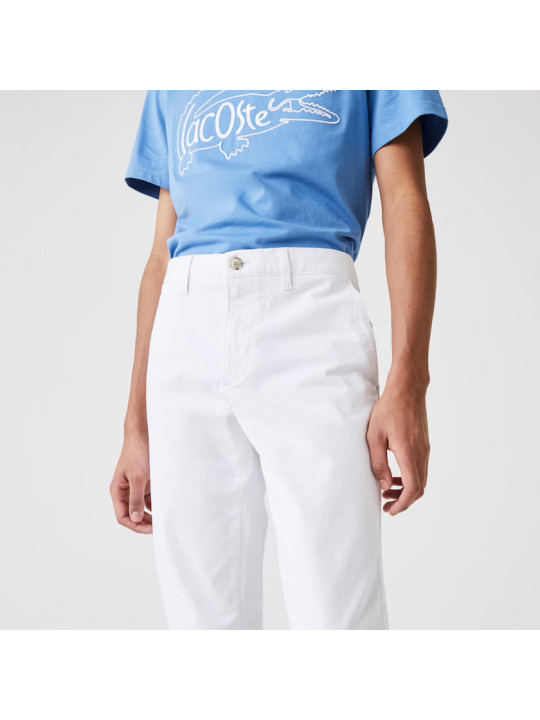 Men's Chinos Pants by Lacoste Smart Fit Stretch  details | Snow white