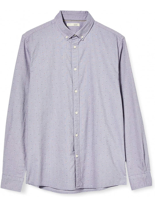 NEW CELIO OXFORD LS SHIRT  WITH DOTTED DETAILS | BLUE