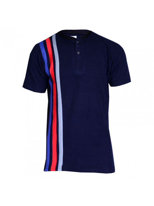 New DXS Premium Polo Shirt with  Multi color Pattern - Navyblue