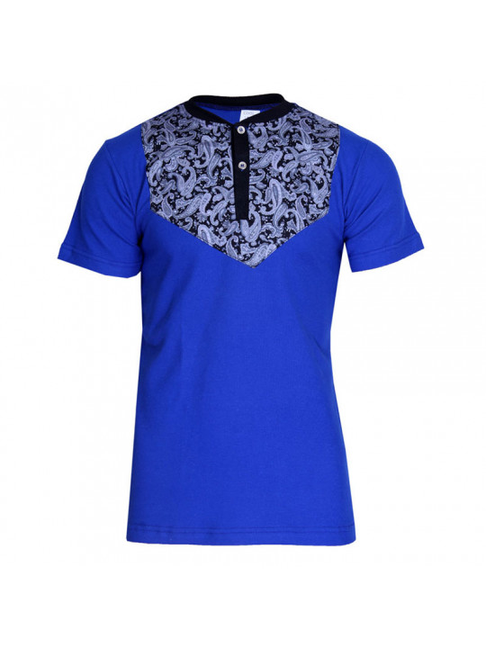 New Men DXS Premium Polo Shirt with  Baroque Pattern | Blue