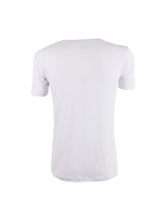 New DXS  V - Neck Cotton SS Tee Shirt with Baroque Print - White