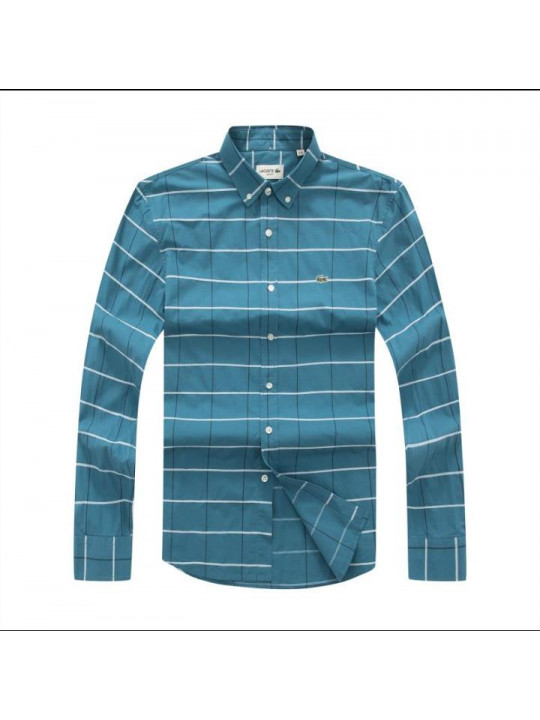 New Lacoste Checkered Multicolored LS Shirt | Green