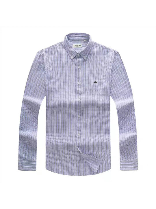 New Lacoste Check Long Sleeve Shirt | Ash