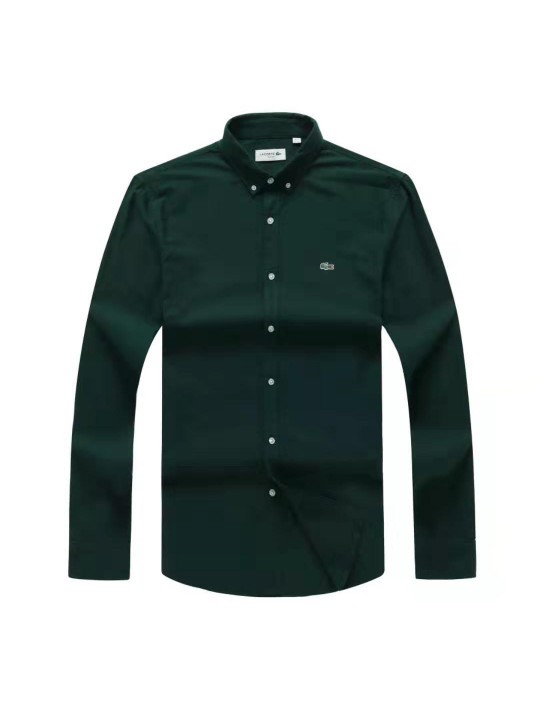 New Men Oxford Lacoste LS Shirt | Green