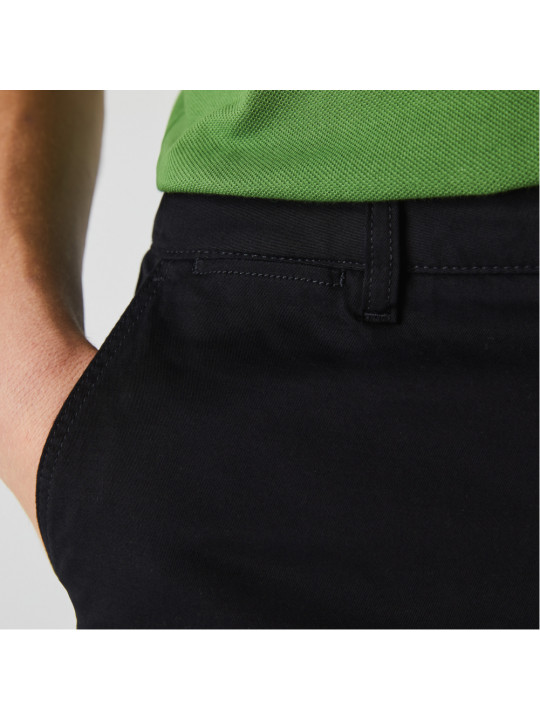 New Men's Lacoste Smart Fit Stretch Gabardine Chinos Pants | Black