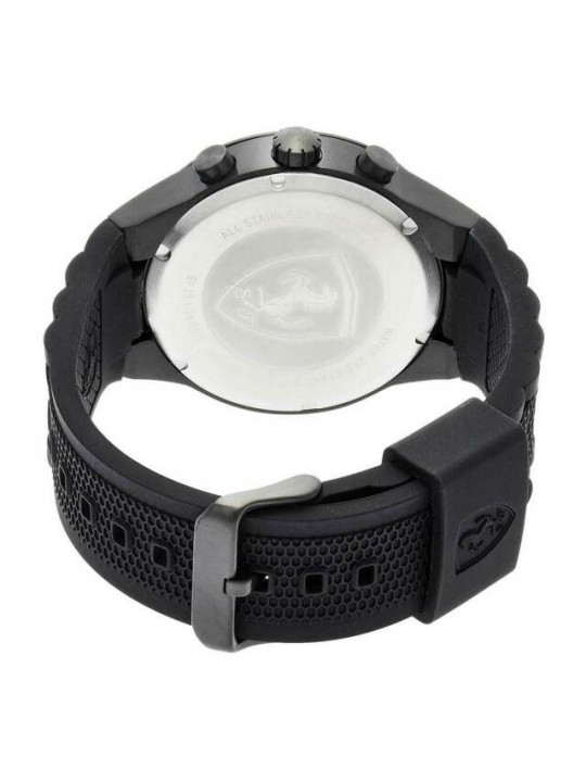 Ferrari White Dial Analog Display Quartz Rubber Watch | Black