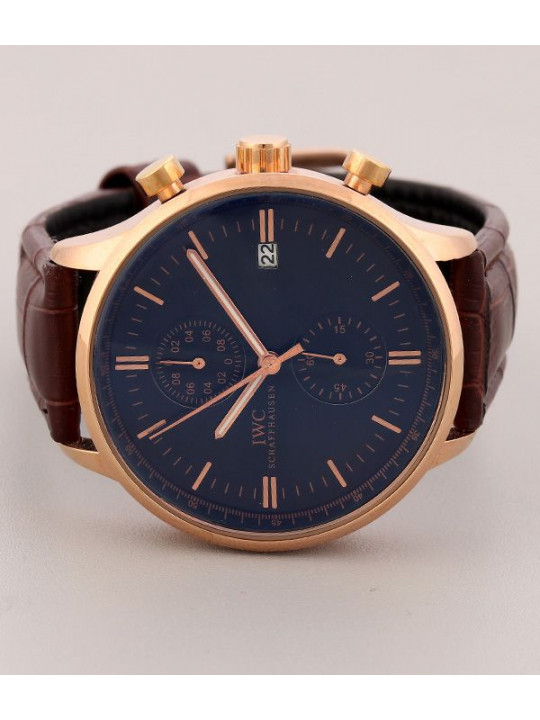 IWC Rose Gold Casing Leather Watch | Brown
