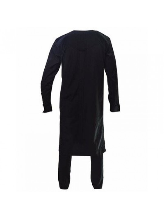 SHOP PREMIUM LONG SLEEVED NATIVE WEAR WITH SILVER BUTTONS |BLACK